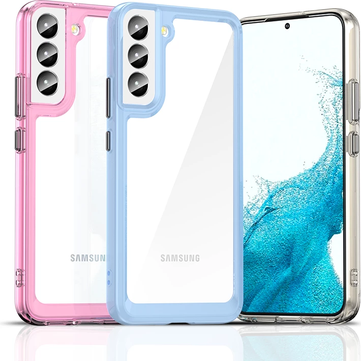 Zaščitni ovitek Outer Space Hurtel za Samsung Galaxy S23+, modra, silikonska stranica in trda zadnja plošča