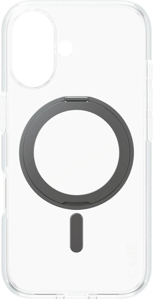 Prozoren ovitek PanzerGlass CARE Case, iPhone 16, MagSAFE, stojalo (Kickstand)