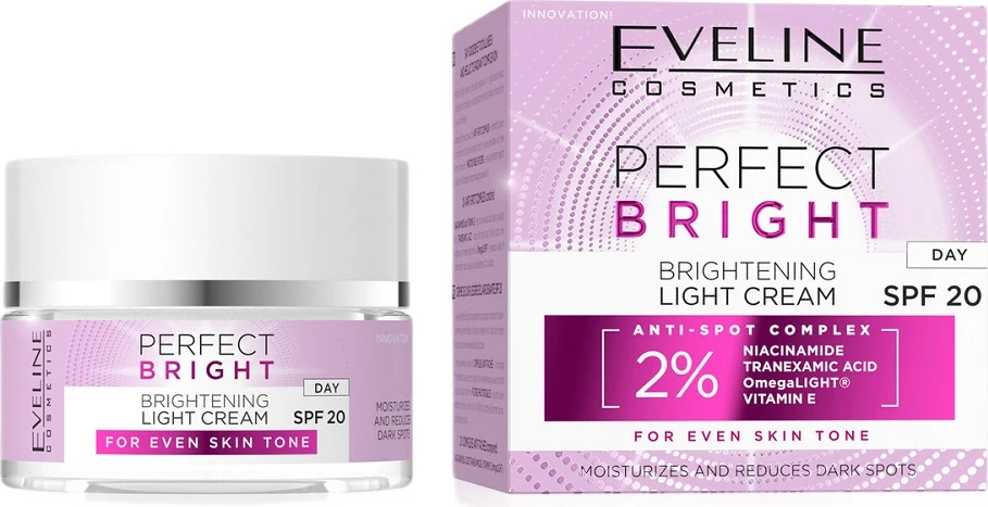 Dnevna krema za obraz Perfect Bright Light SPF20, Eveline Cosmetics, 50 ml