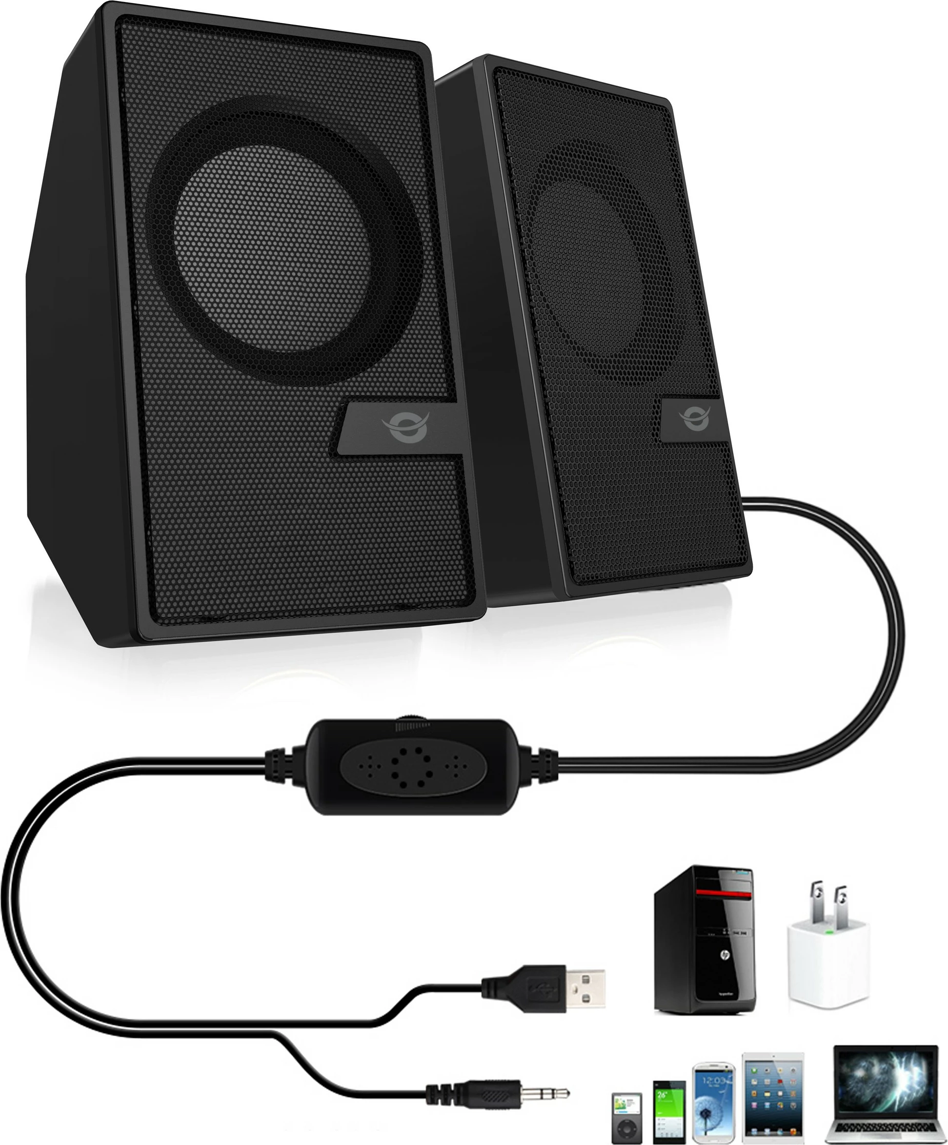 Bluetooth zvočniki Conceptronic 2.0, 6W, s daljinskim upravljalnikom, črni