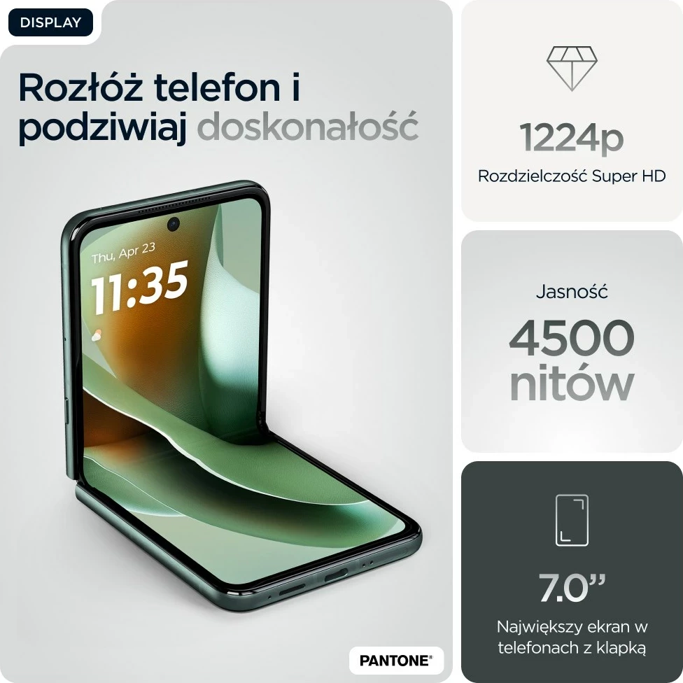 Zložljiv pametni telefon Motorola razr 60 ultra, 16 GB RAM, 512 GB, 5G, temno zelen