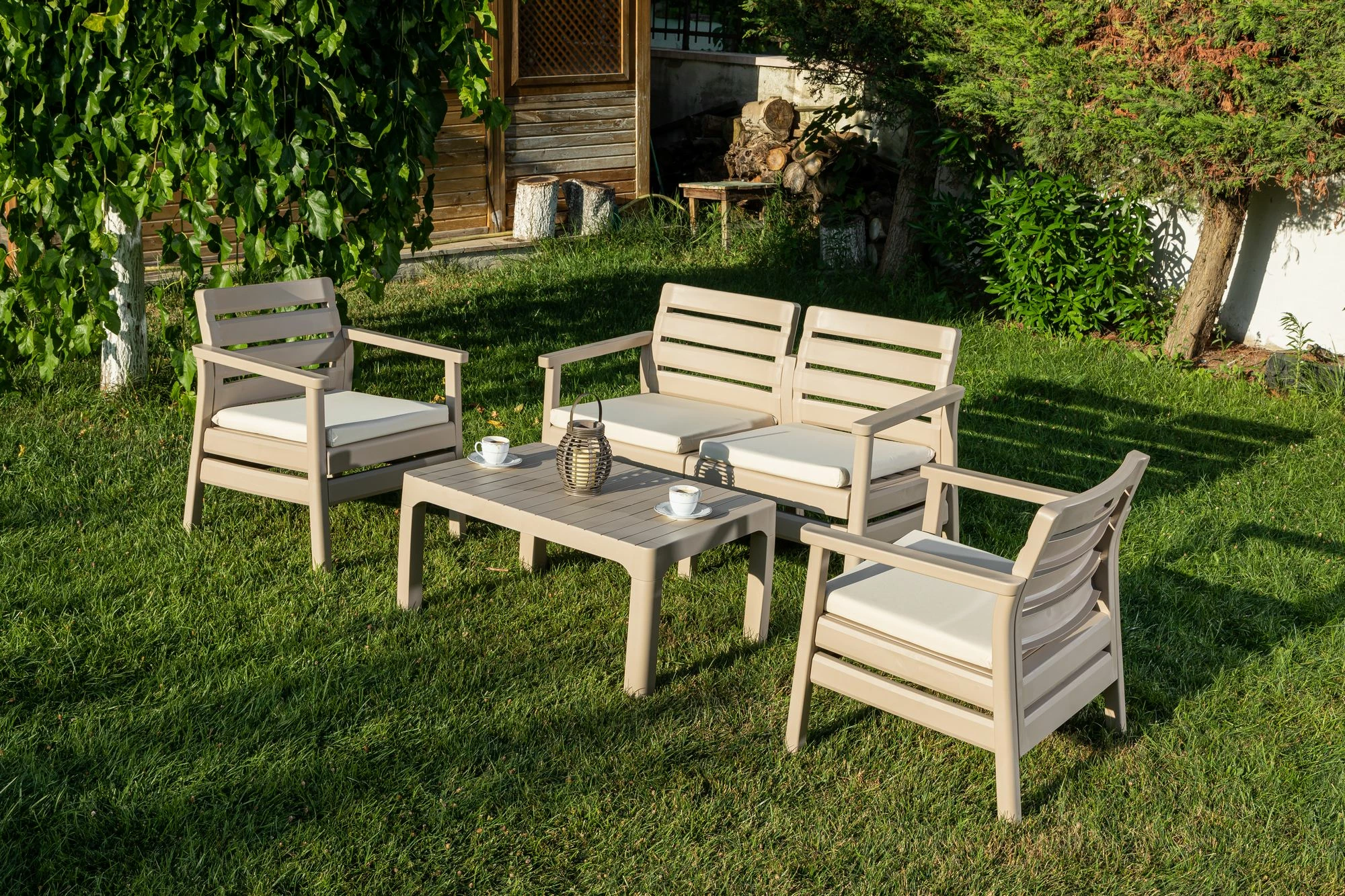 Set lounge za vrt, Skye Decor Solemare 125, puščavska bež