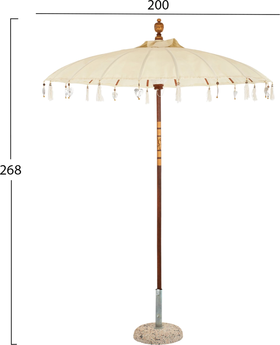 Dežnik brez podstavka FH6034 v barvi umazano bele Φ200 cm