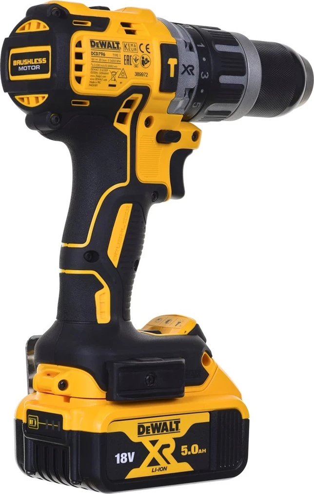 Kombinirani komplet vrtalnik/izvijač in brusilnik, DeWalt DCD796, DCG405 + 2x5,0Ah DCK208