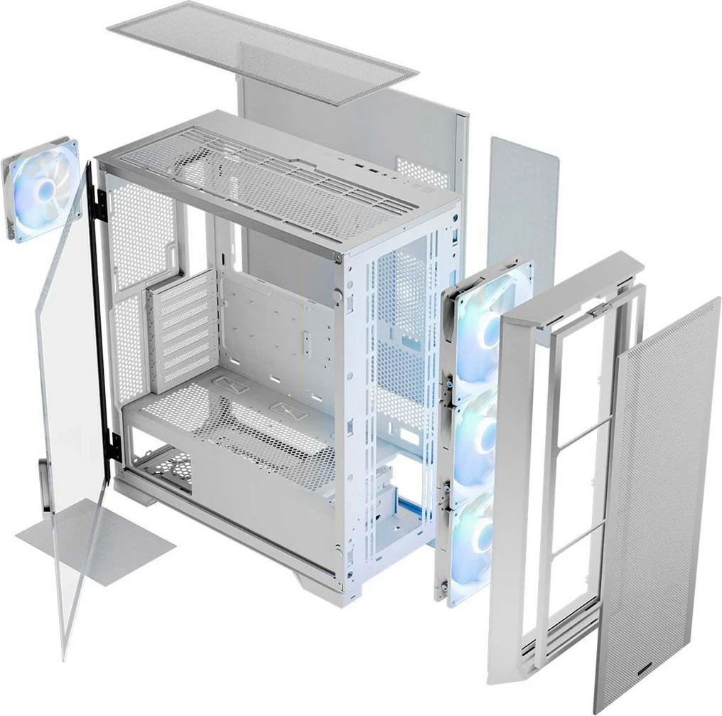 Ohišje MODECOM HORIZON ARGB Flow MIDI, USB 3.0 x2, CYPE-C, belo