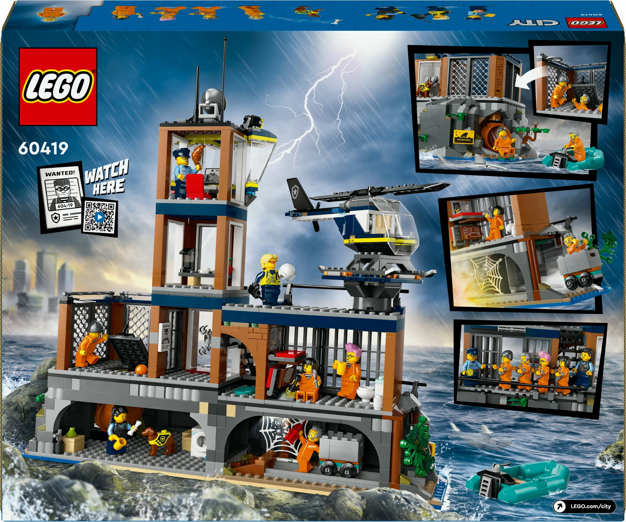 Gradbeni komplet Policijski zaporniški otok LEGO 60419, 980 kosov, večbarven