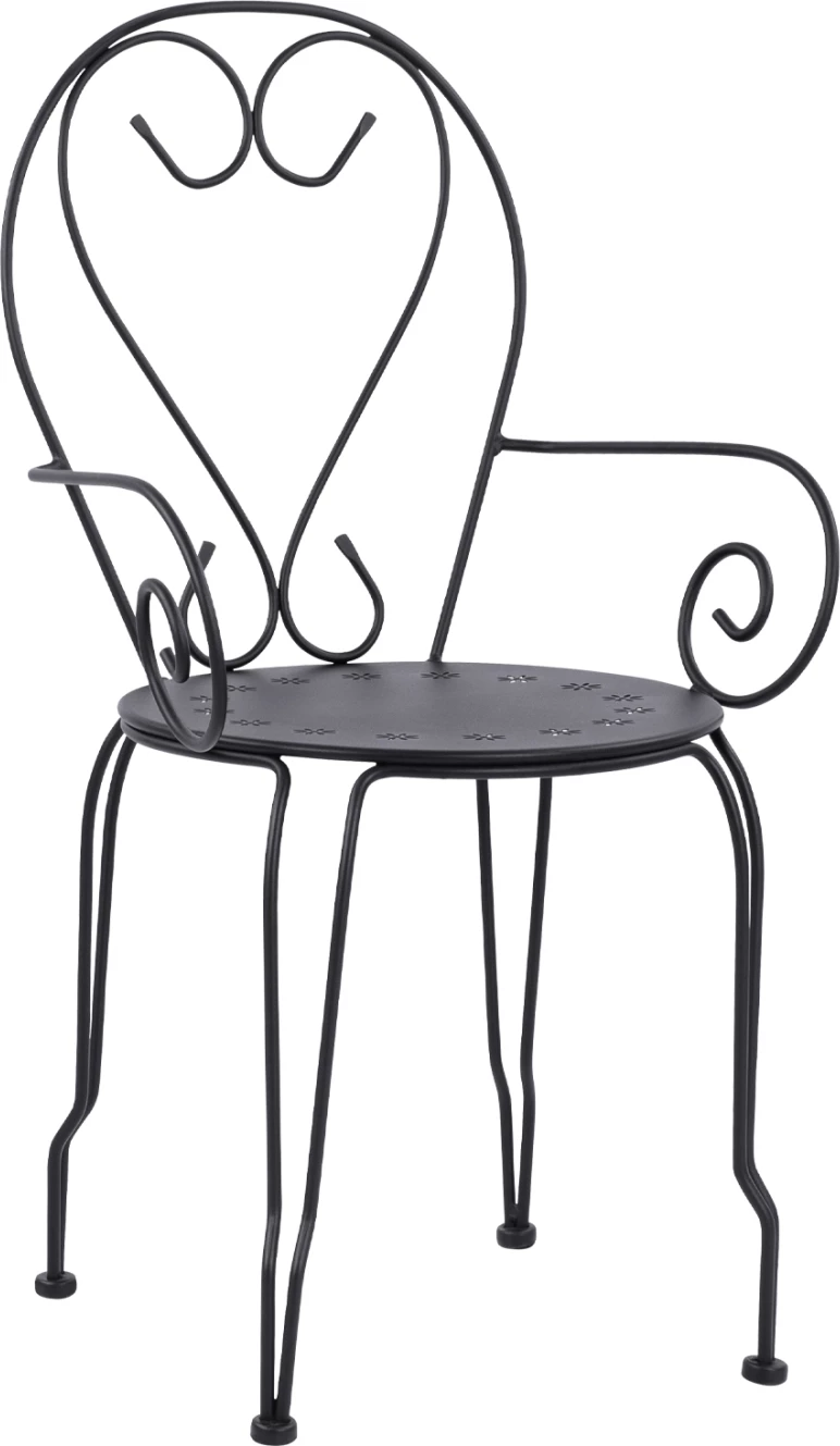 Kovinski naslanjač Amore črne barve FH5008.11 49x48x90 cm