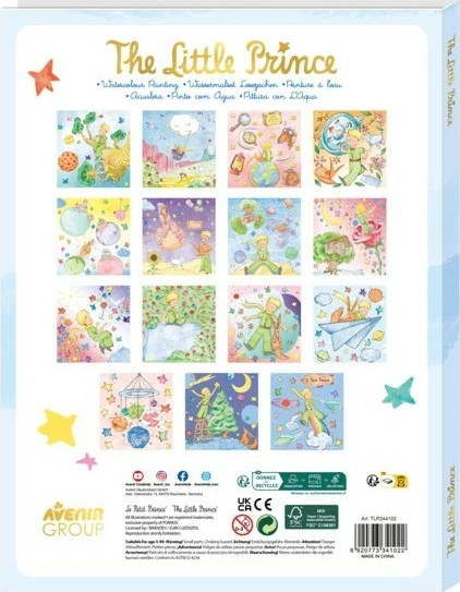 Set akvarelnega slikanja The Little Prince, MG DYSTRYBUCJA, 15 strani, 8 barv, s čopičem