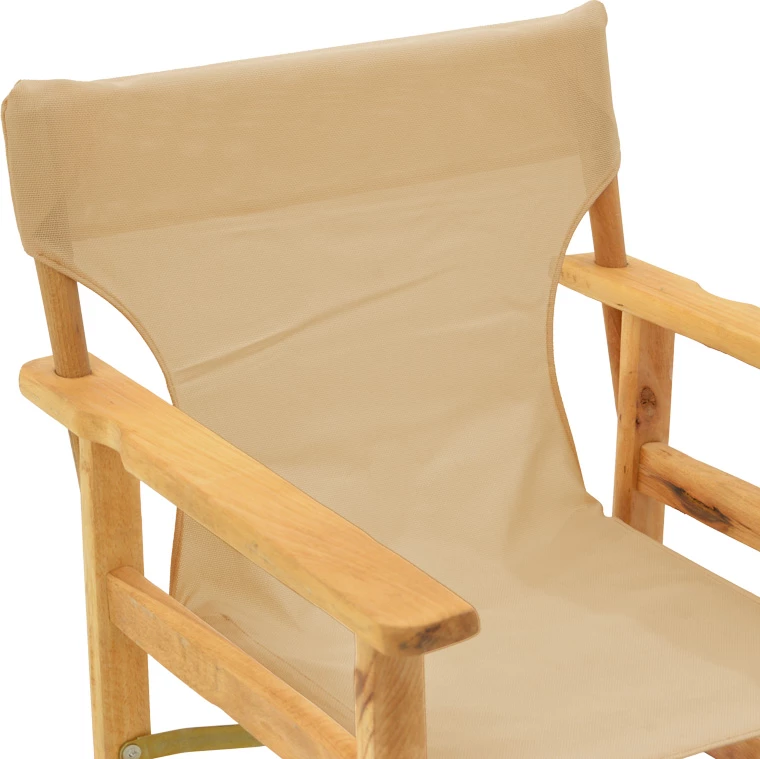 Stol režiserja, bukov les, naraven, bež tkanina Kompa