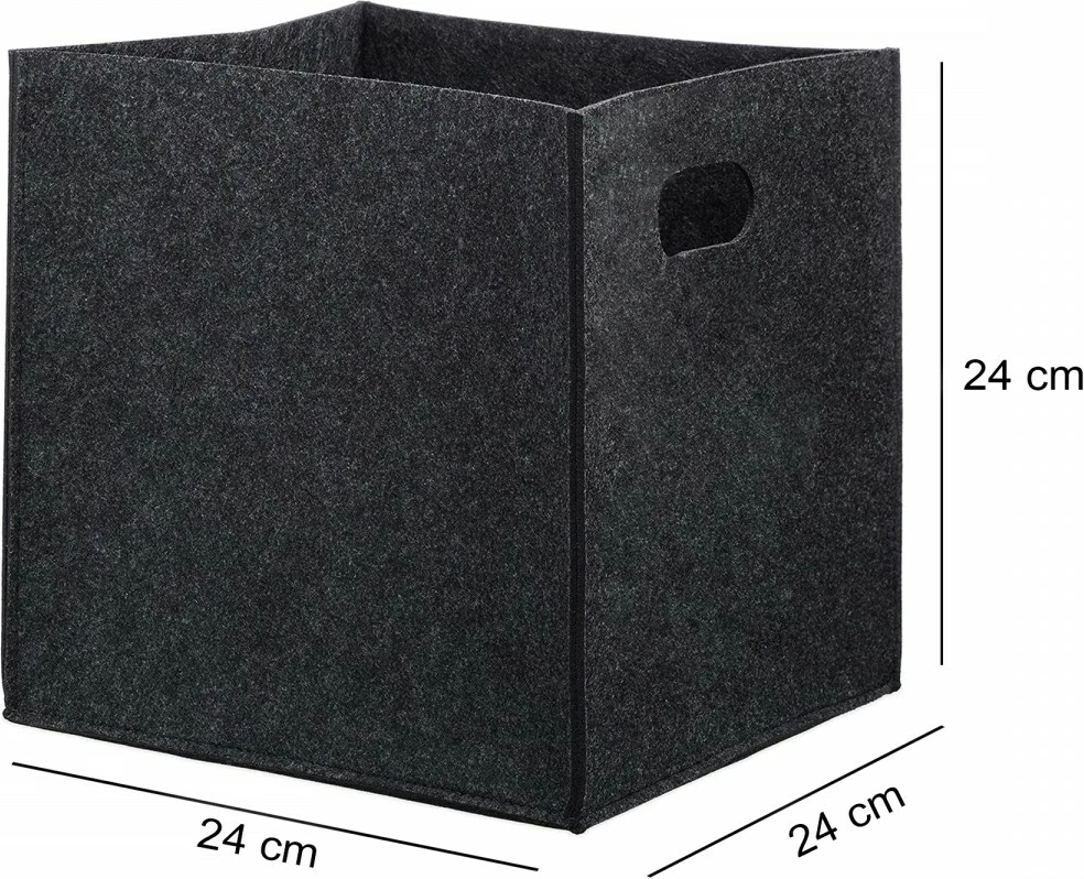 Organizator za mizo iz 100% filca, črn, Evila Originals HMY-6368, 24x24x24 cm