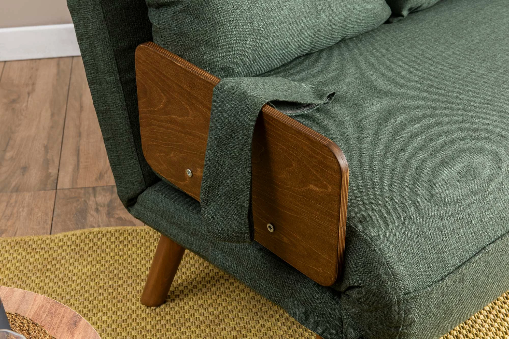 Raztegljiv dvosedežni kavč Cosmo, zelene barve