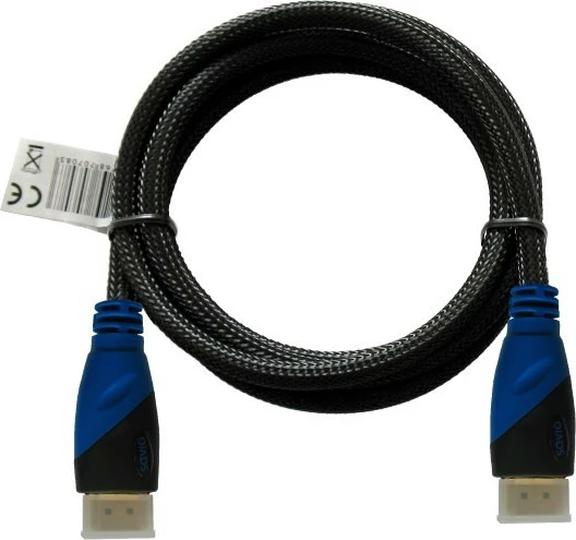 HDMI kabel, Savio CL-07, 3 m, v1.4, pozlačen, najlon, črno/moder