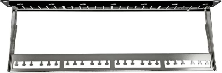 Prazni modularni patch panel ALANTEC PK020, 24 vrat, 1U, 19\", črn