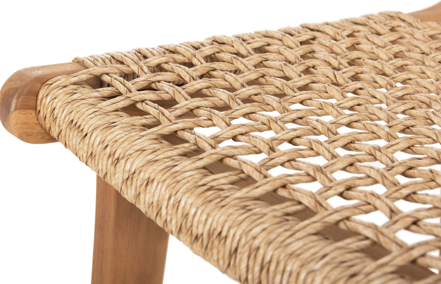 Barski stol z naslonjalom BORIS FH9381.11 iz tikovine in vrvi VIRO 46x53x96 cm