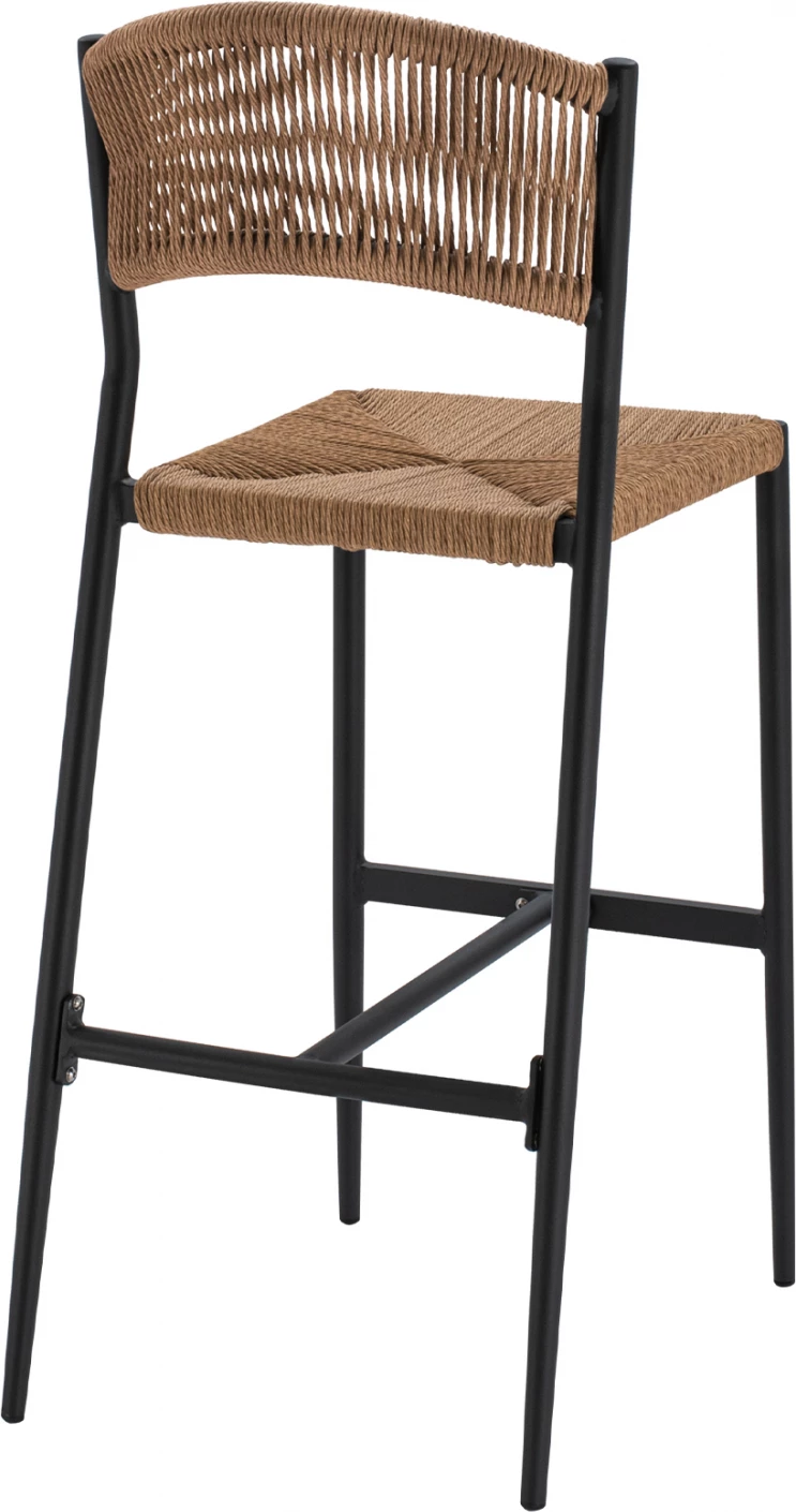 Aluminijasti barski stol v ogljeni barvi s PE vrvjo bež FH5789.02 45,5x56x111 cm