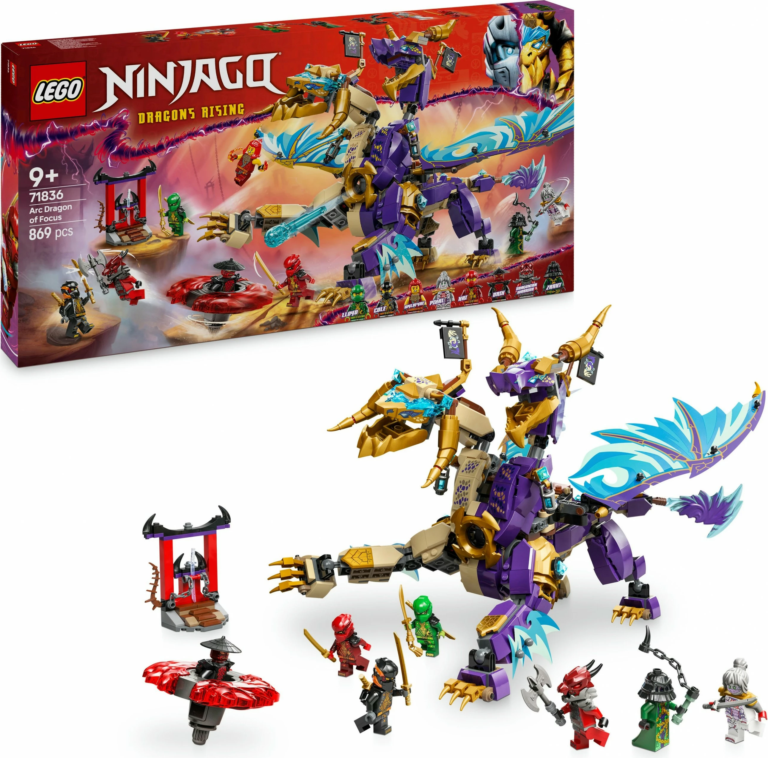 Set za sestavljanje Ninjago Lichtbogendrache LEGO 71836, 869 kosov, večbarven