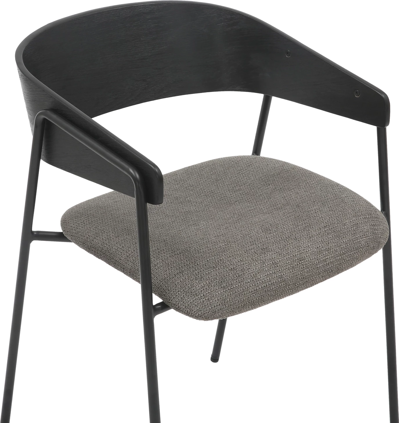 Jedilni stol KORIN FH9975.02 kovina in vezana plošča v črno-sivi tkanini 54x51x72,5H cm, set 2 kosov