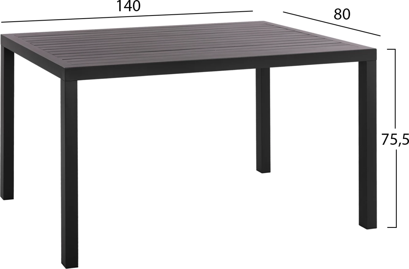 Aluminijasta miza 140x80 Siva FH5571.02