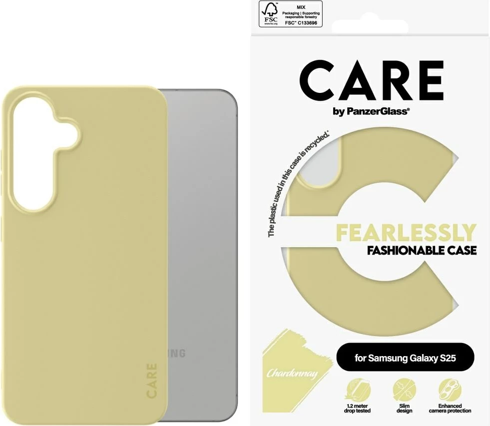 Ovitek PanzerGlass CARE za Samsung Galaxy S25, rumen