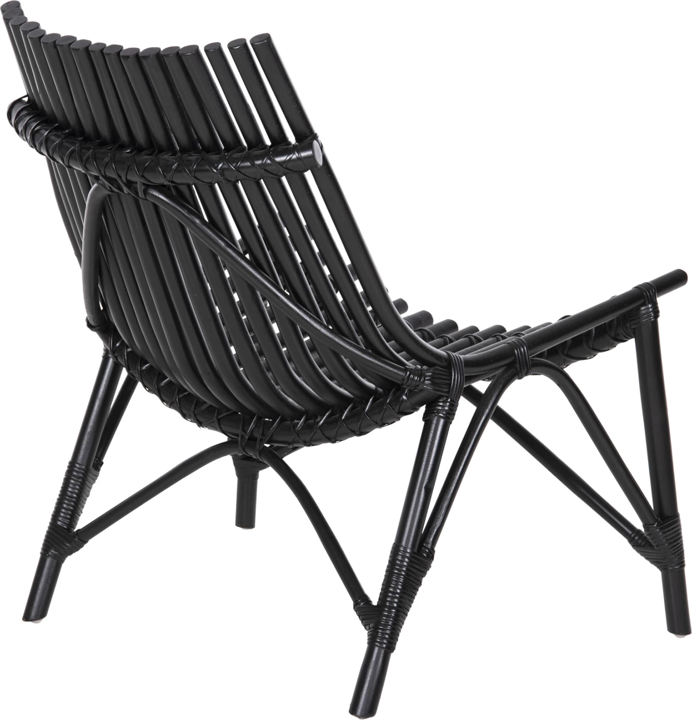 Stol za zunaj CELLION FH9812.02 ratan palice v črni barvi 76x72x83Hcm