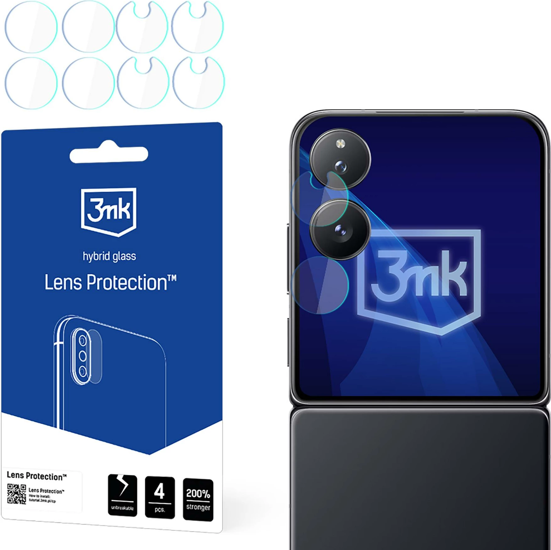 Hibridno zaščitno steklo za kamero, 3mk Protection, za Xiaomi Mix Flip, komplet