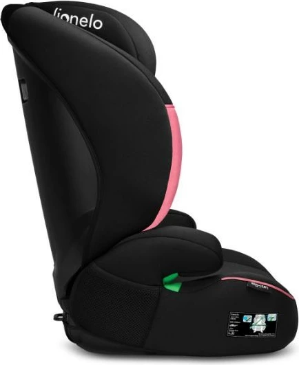 Otroški avtosedež Lionelo Lars i-Size za otroke, 100–150 cm, 15–36 kg, črno/rožnat