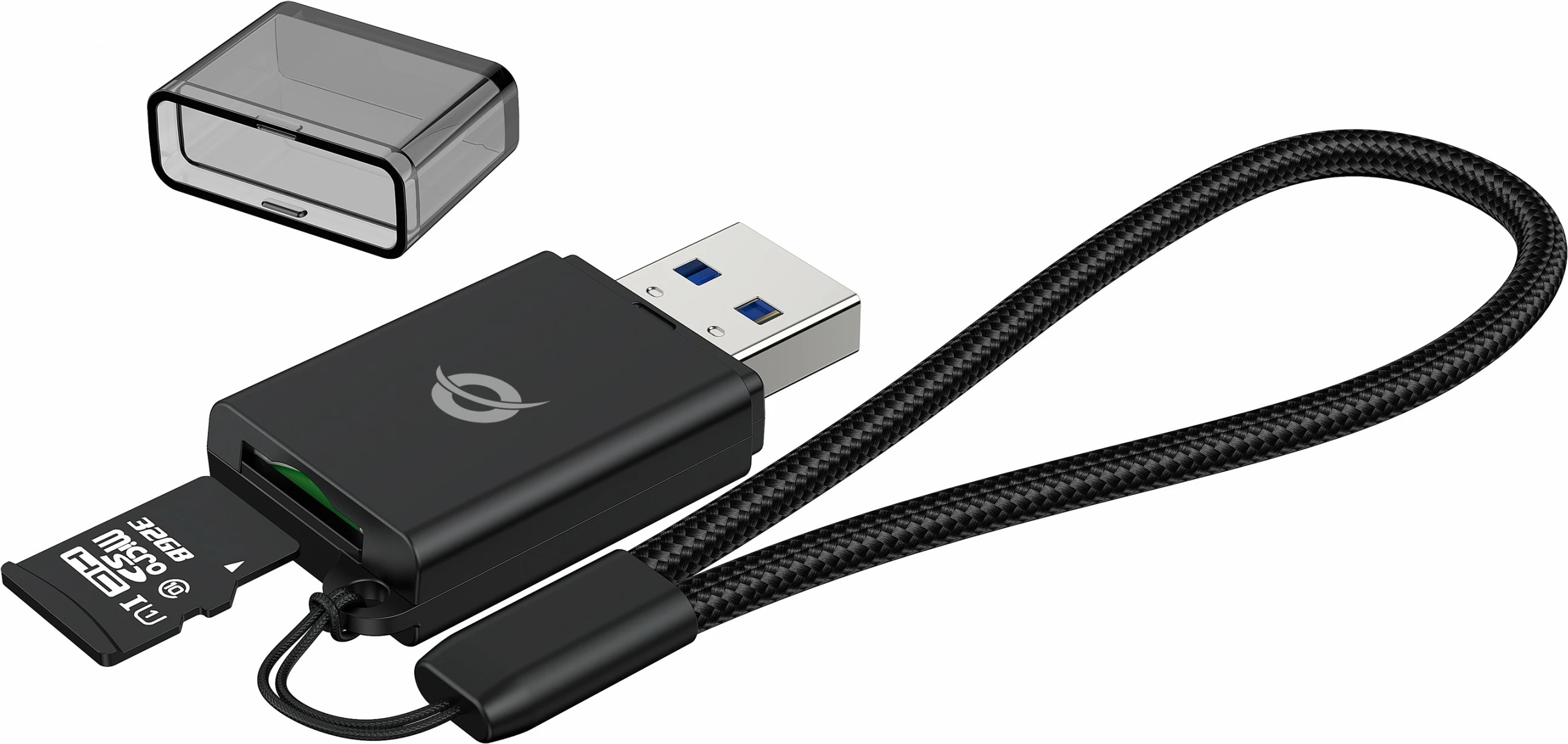 Bralnik kartic USB-A 3.0 za TF/Micro-SD, Conceptronic, črn
