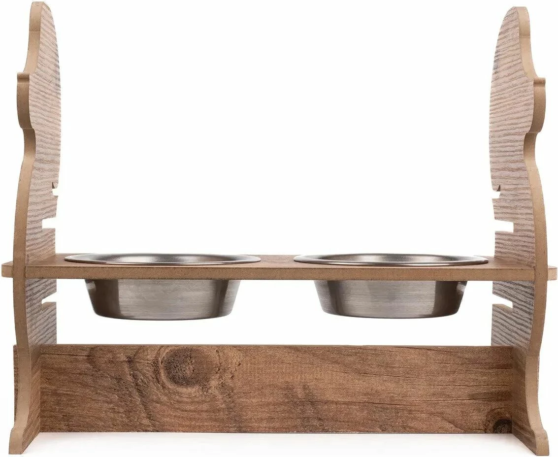 Dvojna posoda za hrano za hišne ljubljenčke, Paws & Whiskers, Apvm9