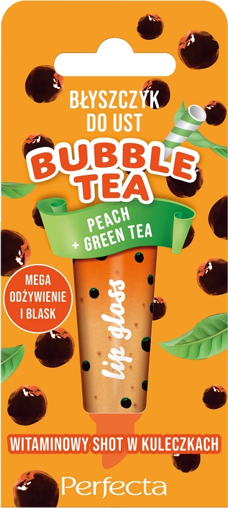 Gloss za ustnice Bubble Tea Breskev + Zeleni čaj, Perfecta, za ženske, 10 g