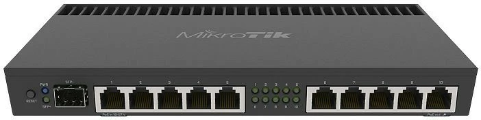 Usmerjevalnik z 10 Gigabit vrati in SFP+ MikroTik RB4011IGS+RM, Ethernet WAN, črn