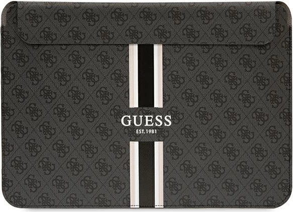 Ovitek za prenosnik Guess 4G Printed Stripes, do 14\", eko usnje, črn