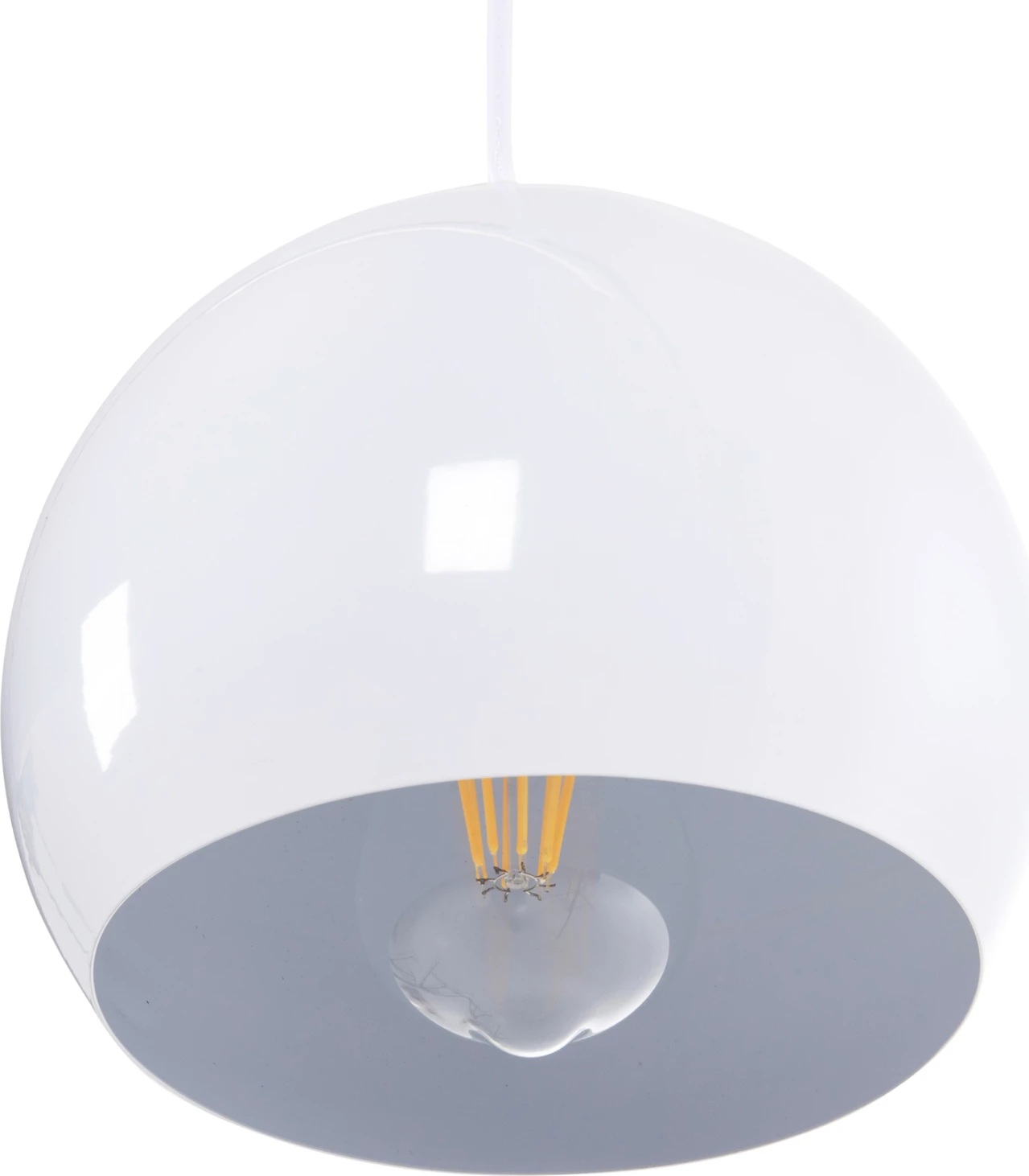 Stropna viseča svetilka FH4108 bela kovinska zvončnica 19x19x115H cm