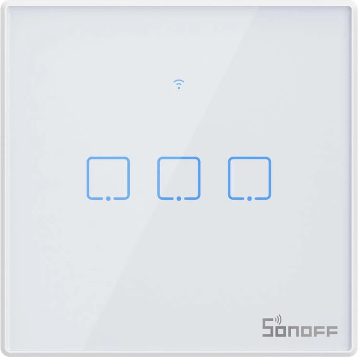 Pametno stikalo 3-kanalno Sonoff T2 EU TX, WiFi + RF 433, belo