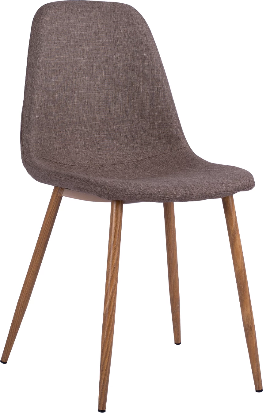 Jedilni stol Leonardo FH00100.03 z kovinskimi nogami in rjavo tkanino 44x55x85Υ cm, set 4 kosov