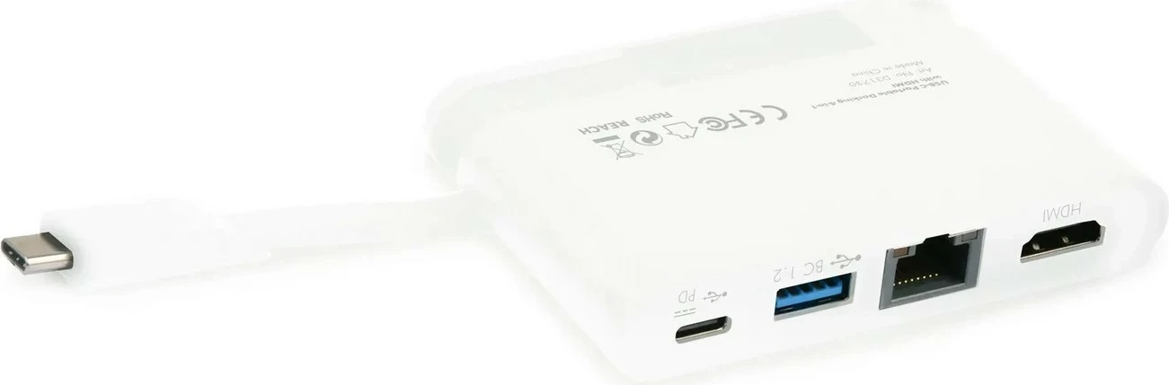 Razširitveni hub USB-C 4-v-1 HDMI Dicota, bel