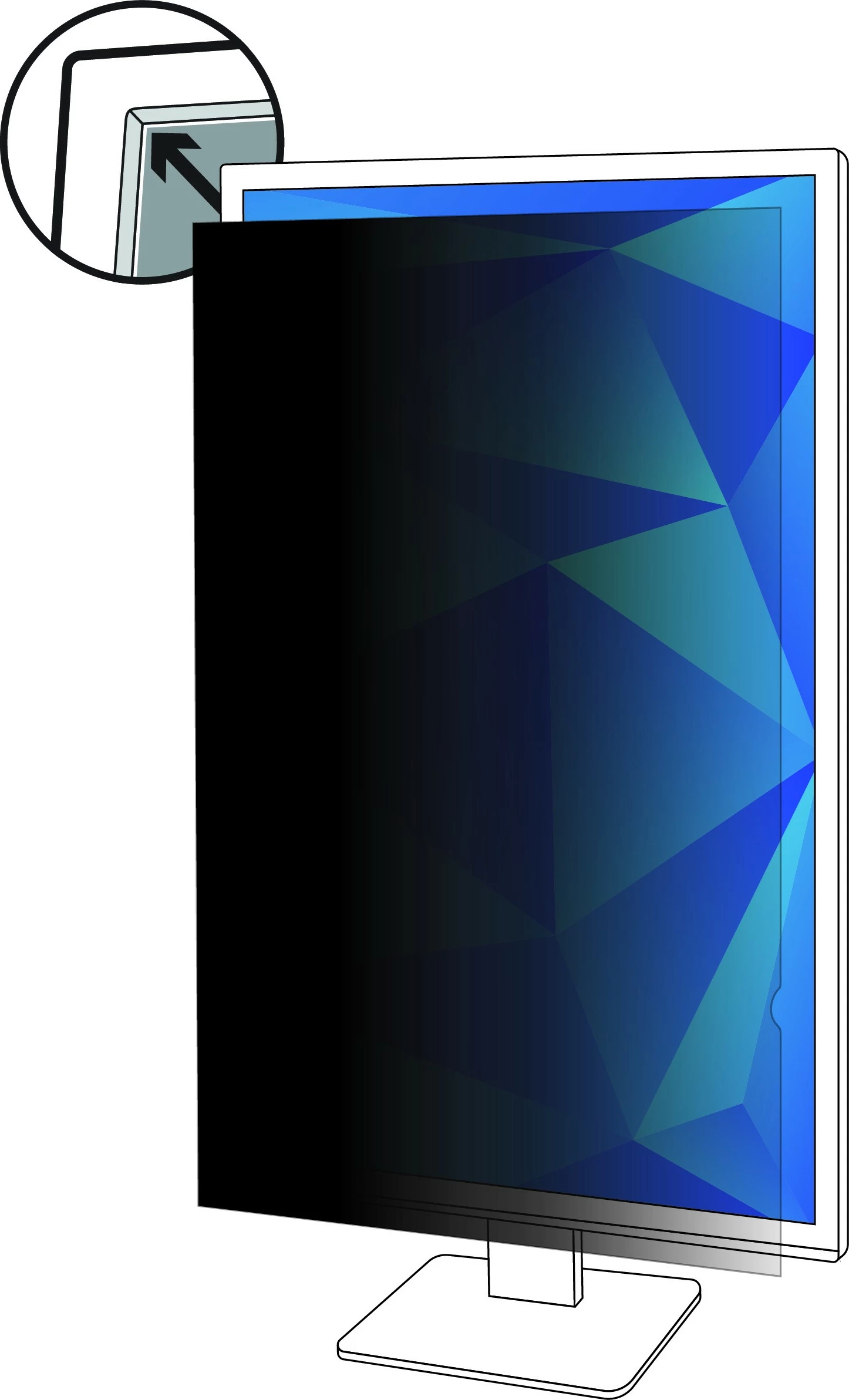 Filtar zasebnosti 21,5" 16:9 3M PF215W9P, črn