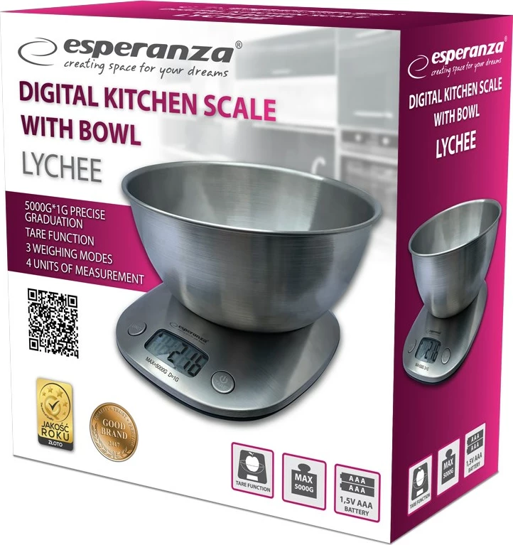 Kuhinjska tehtnica Esperanza, siva