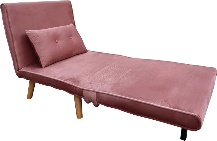 Sedežna postelja Josiane, žamet 'rotten apple' in lesene noge, 77x80x81 cm