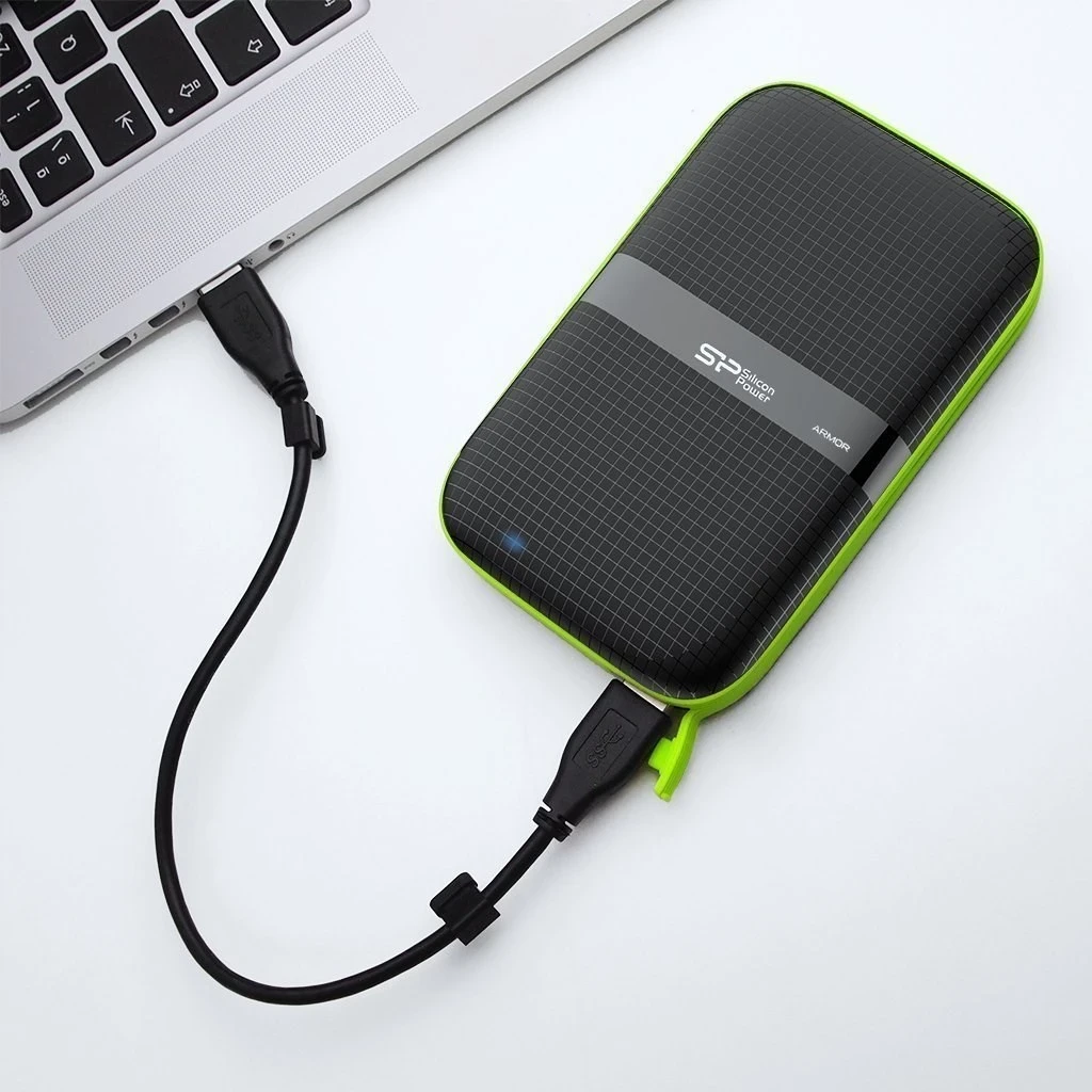 Zunanji disk 5TB Silicon Power Armor A60, zeleno/črn