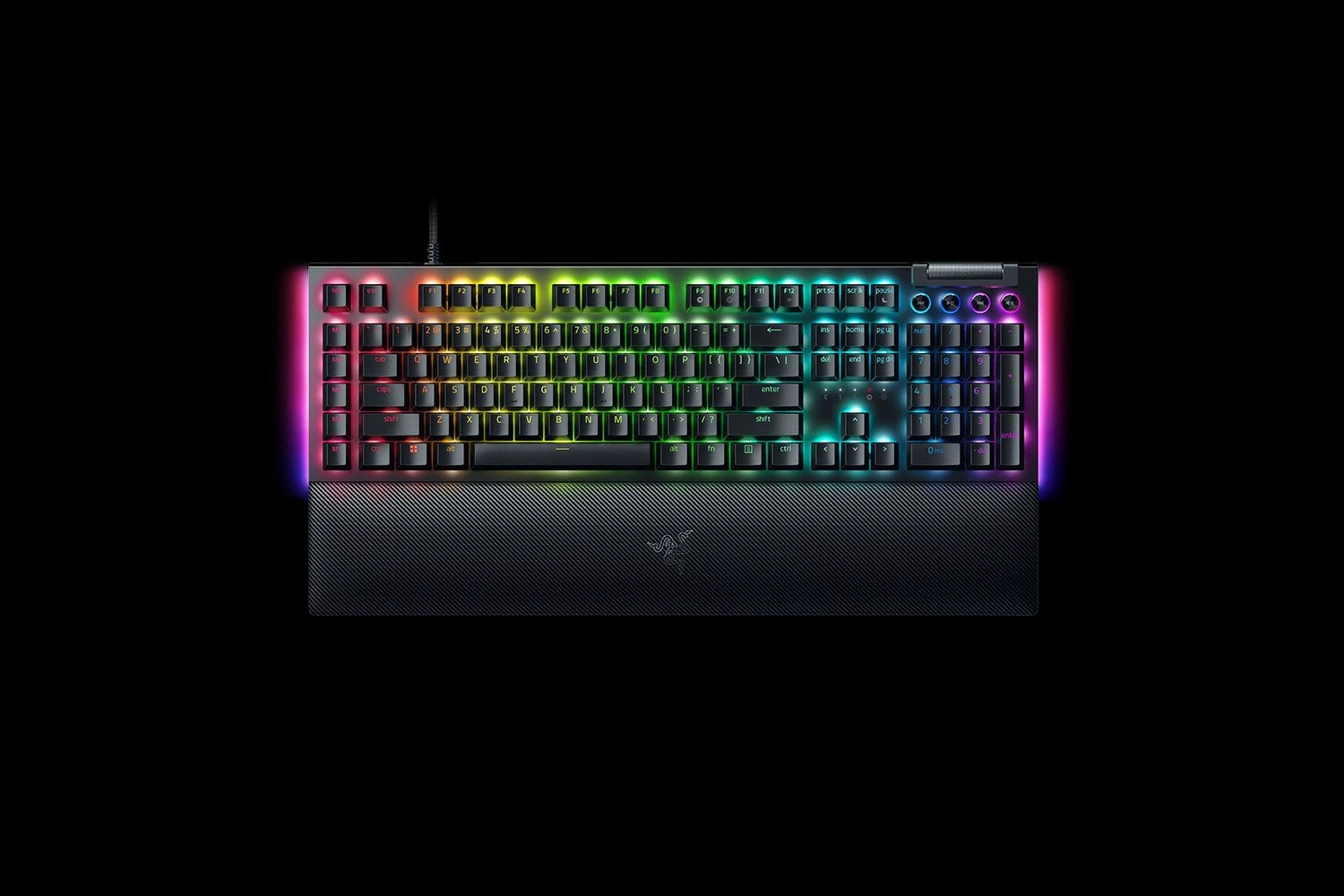 Mehanska tipkovnica Razer BlackWidow V4, Green Switch, RGB, polna velikost, QWERTY, črna