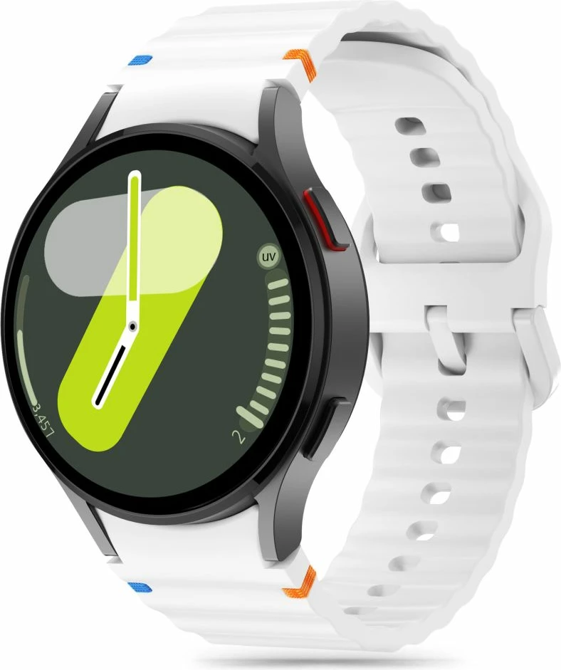 Silikonski pašček za pametno uro Samsung Galaxy Watch 4/5/5 Pro/6/7/FE, Tech-Protect, bel