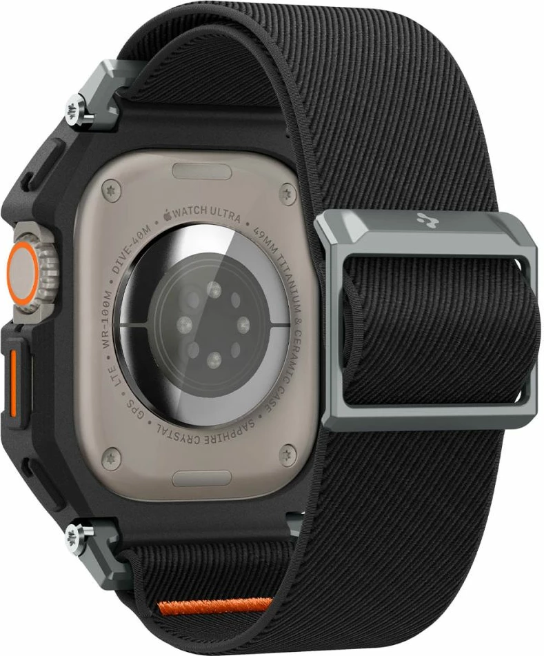 Ovitek z nastavljivim paščkom za Apple Watch Ultra 1/2 (49 mm) Spigen Lite Fit Pro, mat črn