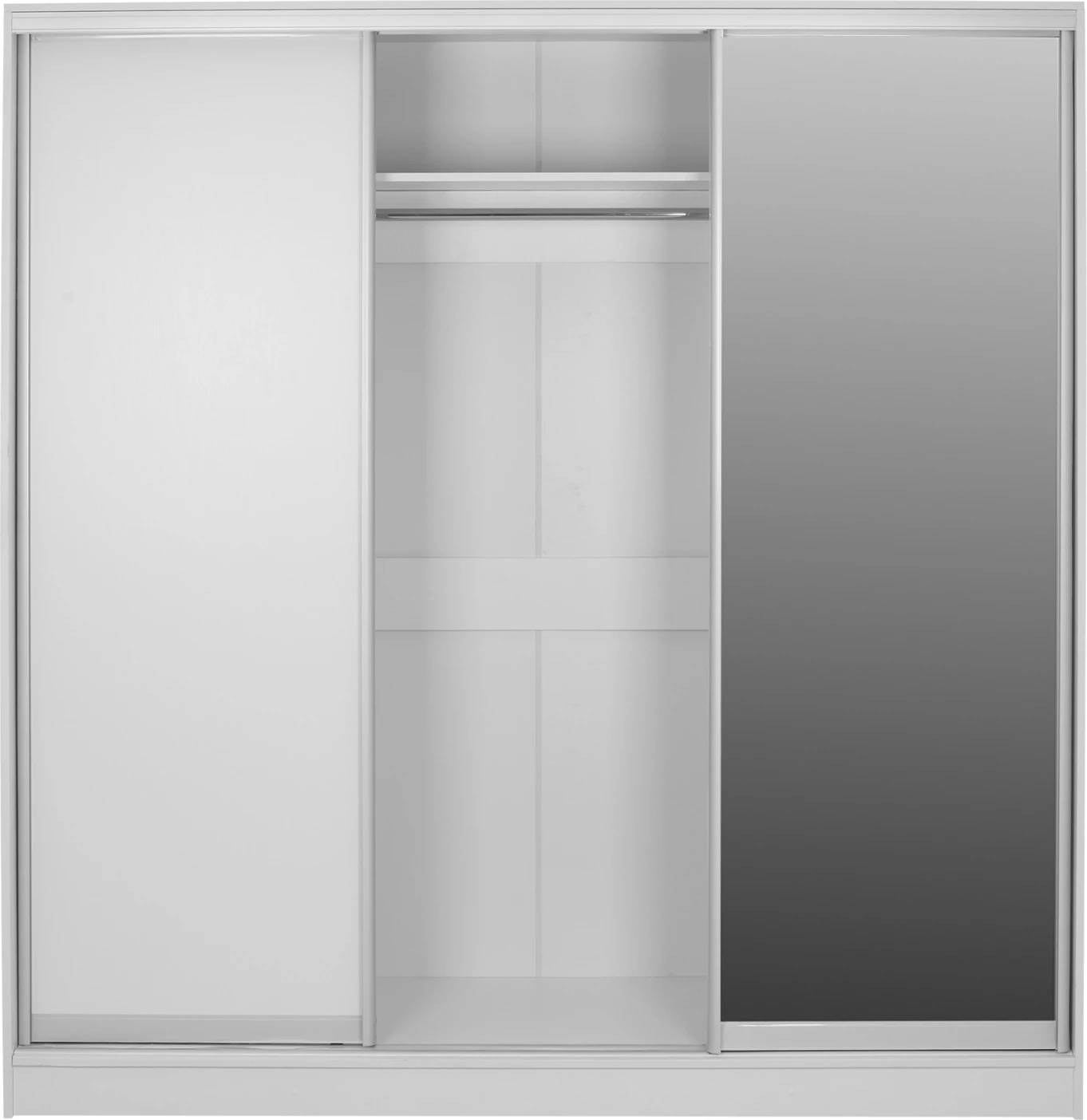 Drsna omara iz melamina v beli barvi z ogledalom FH2435.03 200x60x210 cm