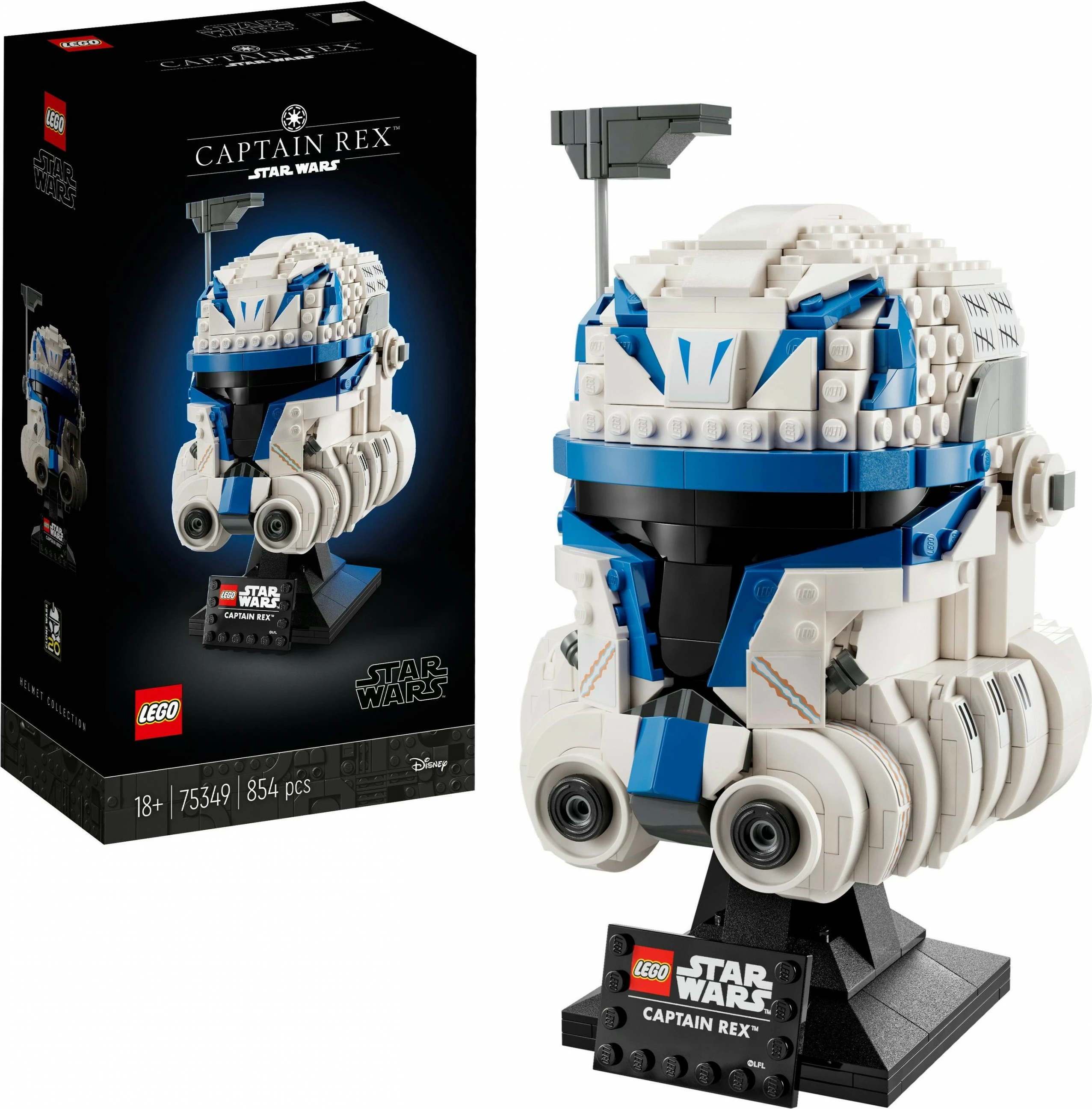 Detajiran model čelade Captain Rex, LEGO Star Wars, 854 kosi, večbarven