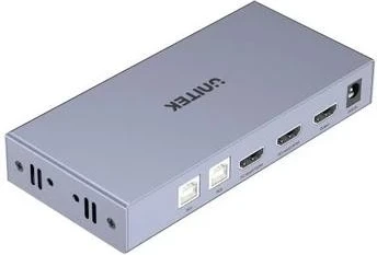 KVM preklopnik Unitek, 4K, HDMI 2.0, srebrn