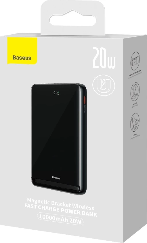 Powerbank Baseus Magnetic Bracket PPCX000203, 10000 mAh, MagSafe, 20 W, z USB-C kablom 0,5 m, temno modra