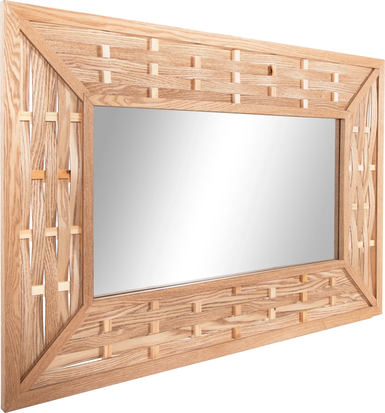 Stensko ogledalo pravokotno FH4225 bambus v barvi hrasta 120x2,5x80 cm