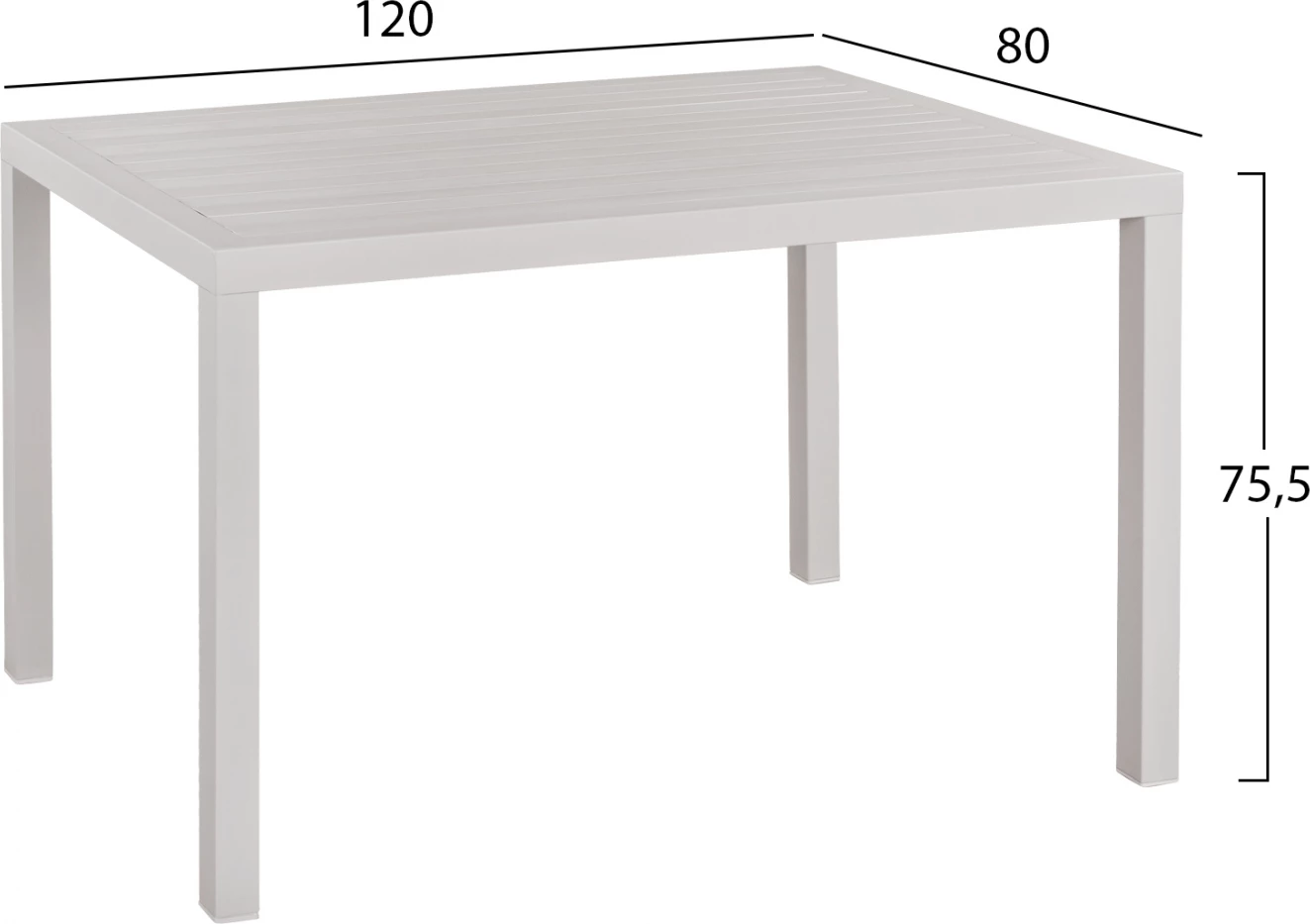 Aluminijasta miza 120x80 bela FH5570.01