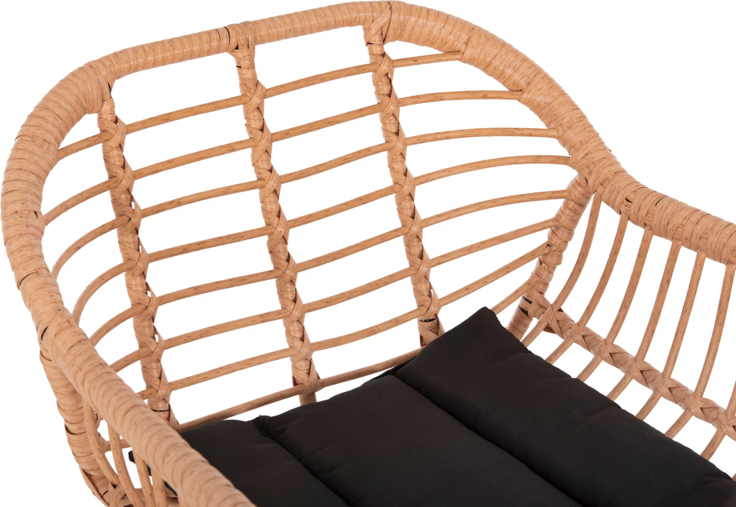 Barski stol (visok sedež) Allegra FH5640.11 p.e. rattan v bež-črni kovini 54x55x108Hcm