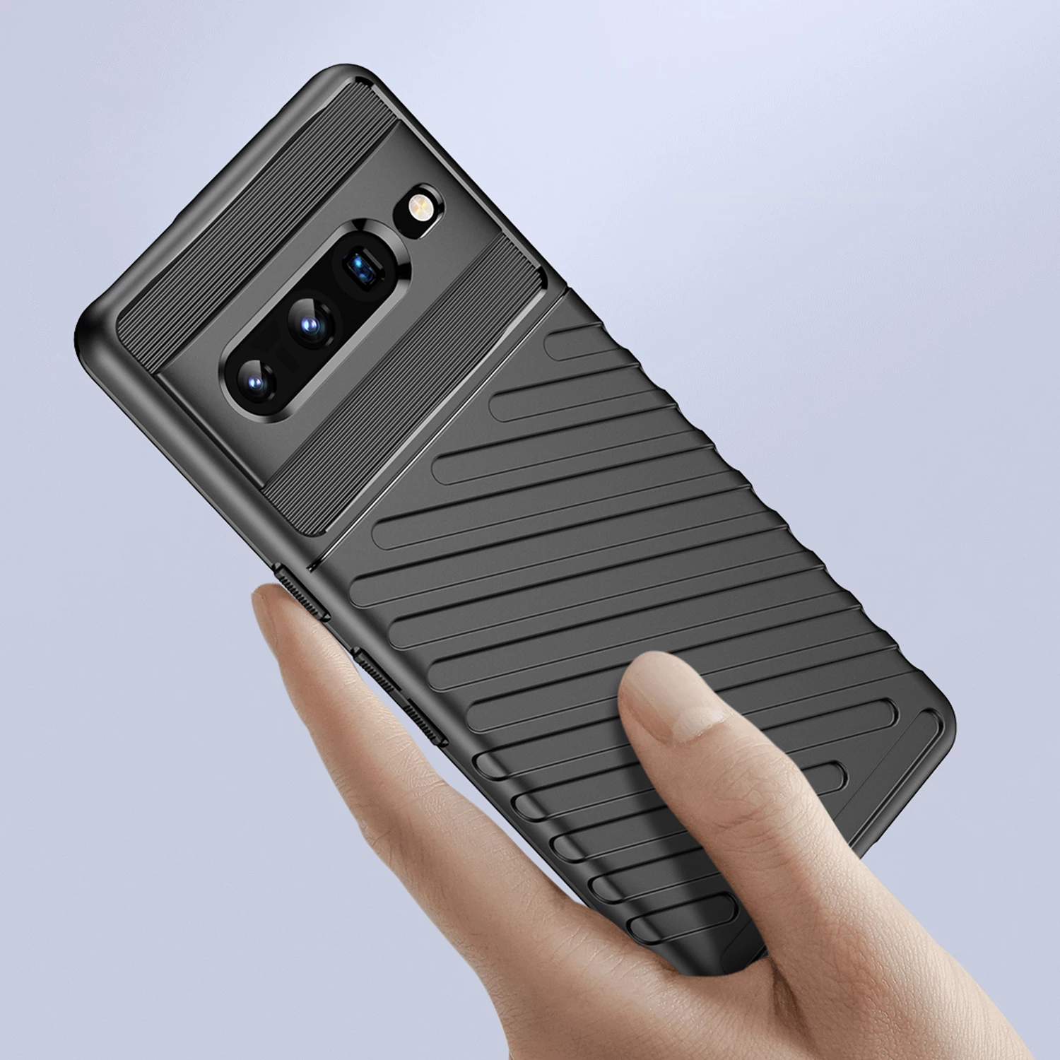 Zaščitni ovitek Hurtel Thunder Case za Google Pixel 7 Pro, črn